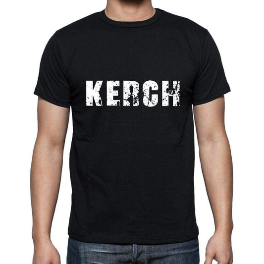 Kerch Mens Short Sleeve Round Neck T-Shirt 5 Letters Black Word 00006 - Casual