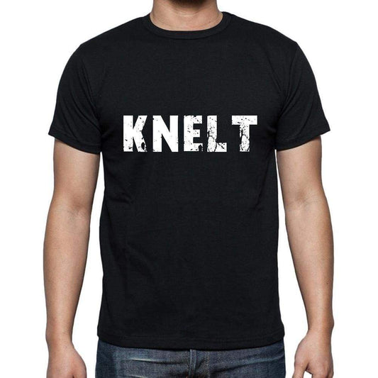 Knelt Mens Short Sleeve Round Neck T-Shirt 5 Letters Black Word 00006 - Casual