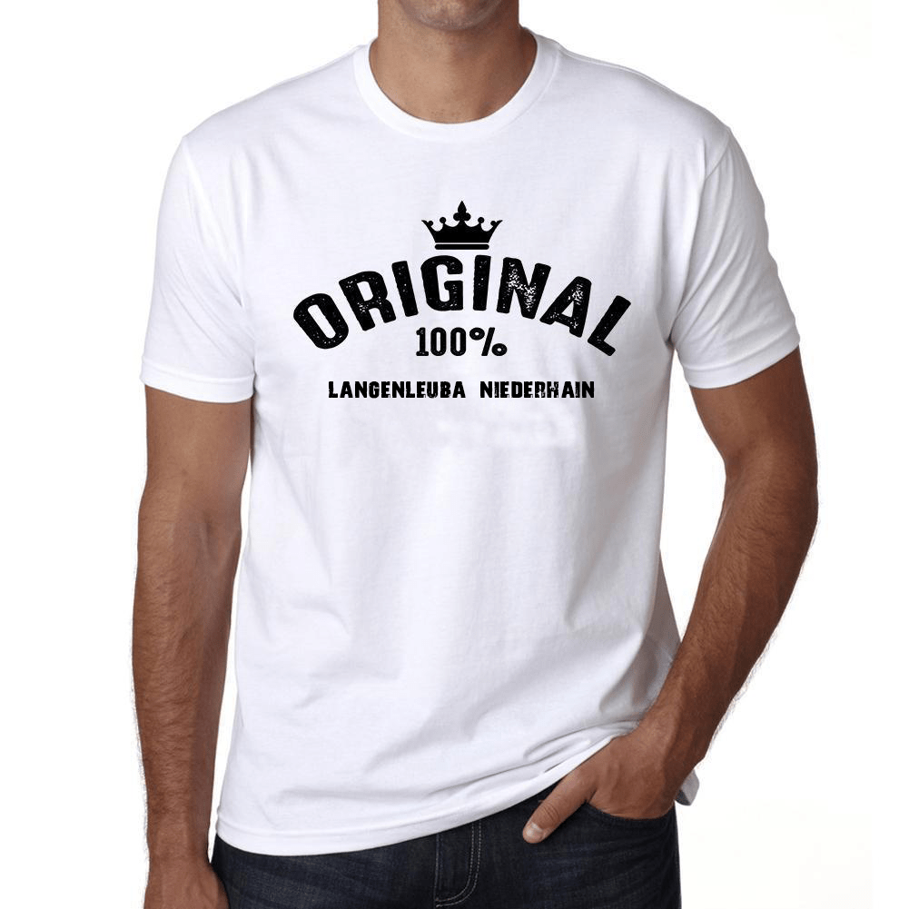 Langenleuba Niederhain 100% German City White Mens Short Sleeve Round Neck T-Shirt 00001 - Casual