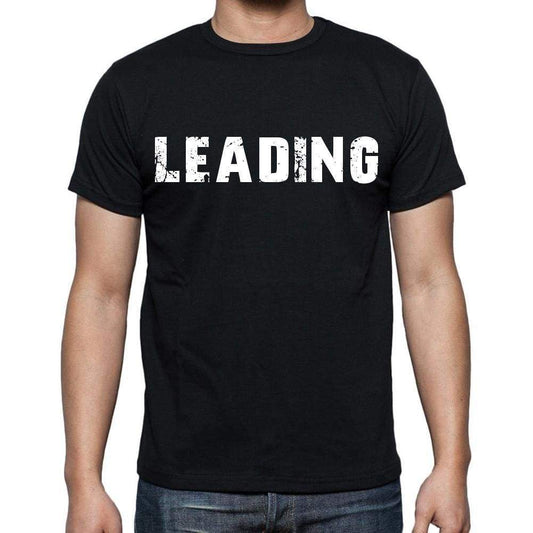 Leading Mens Short Sleeve Round Neck T-Shirt Black T-Shirt En