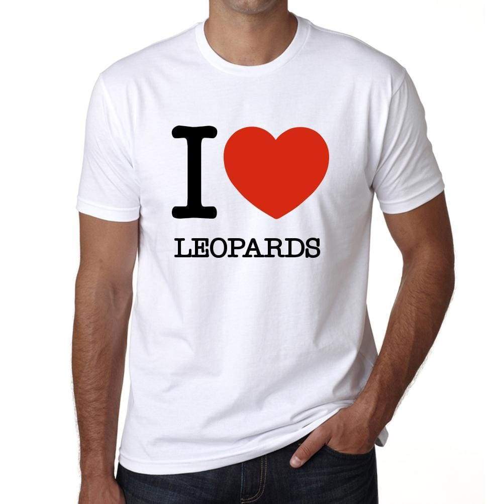 Leopards Mens Short Sleeve Round Neck T-Shirt - White / S - Casual