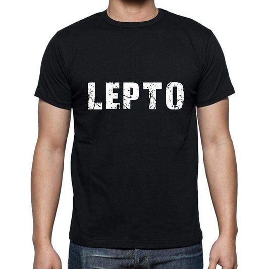 Lepto Mens Short Sleeve Round Neck T-Shirt 5 Letters Black Word 00006 - Casual