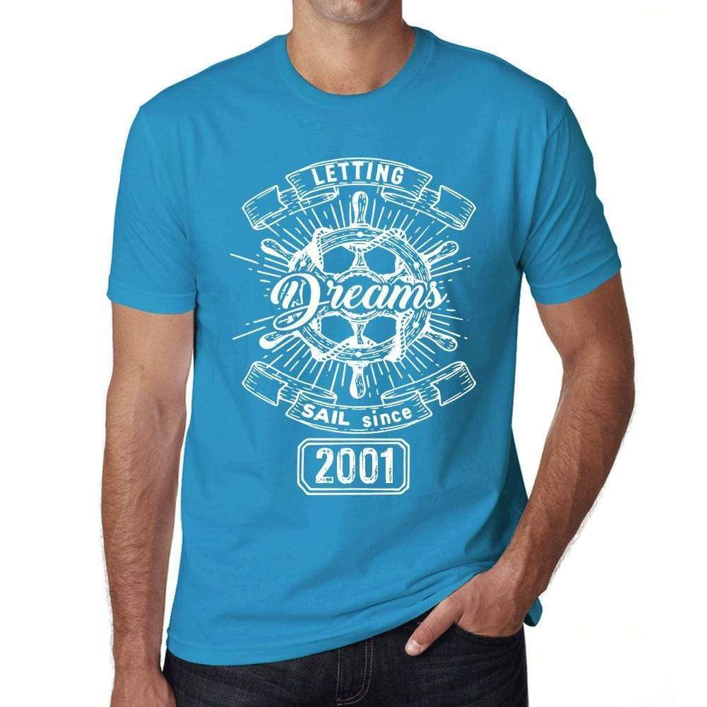 Letting Dreams Sail Since 2001 Mens T-Shirt Blue Birthday Gift 00404 - Blue / Xs - Casual
