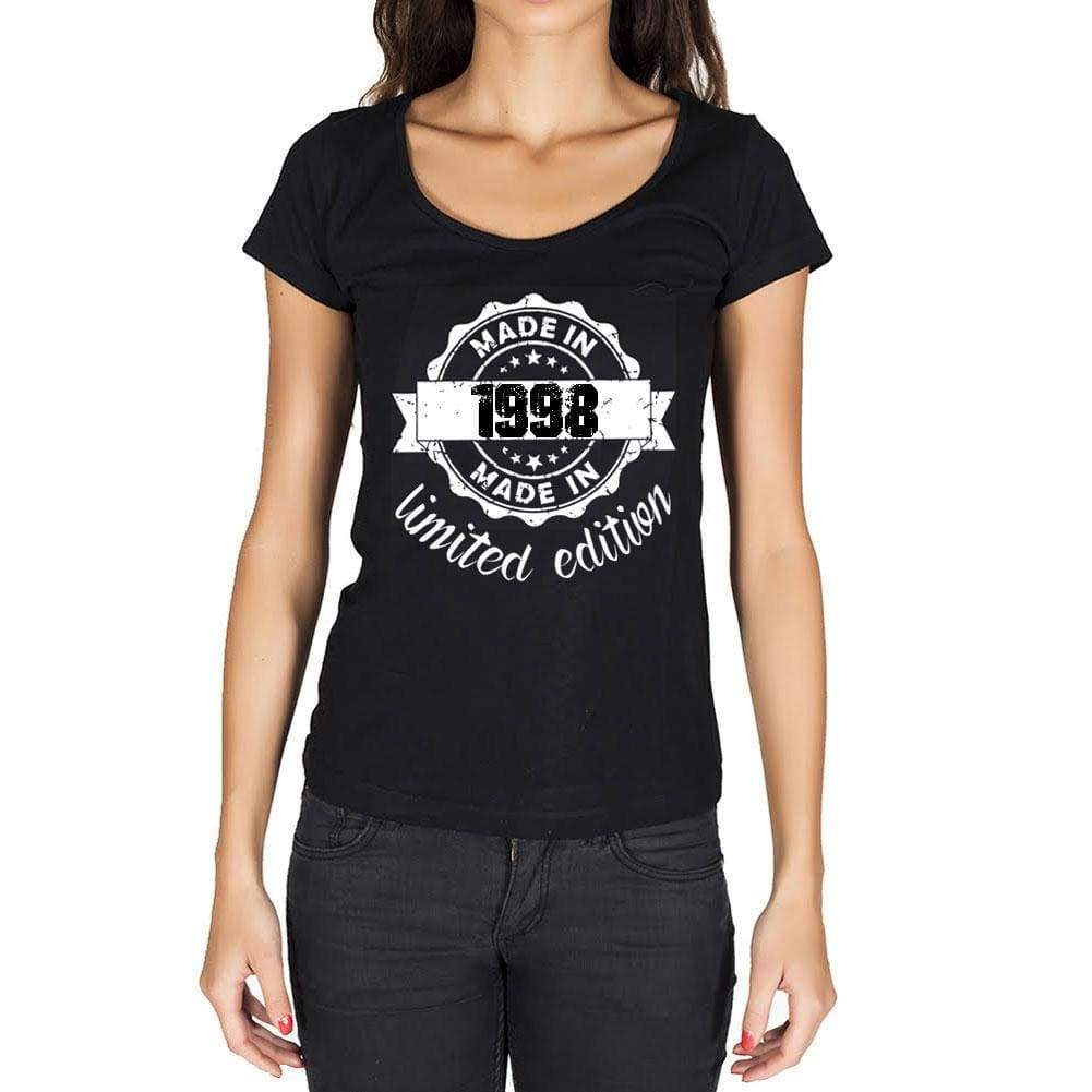 Made In 1998 Limited Edition Womens T-Shirt Black Birthday Gift 00426 - Black / Xs - Casual