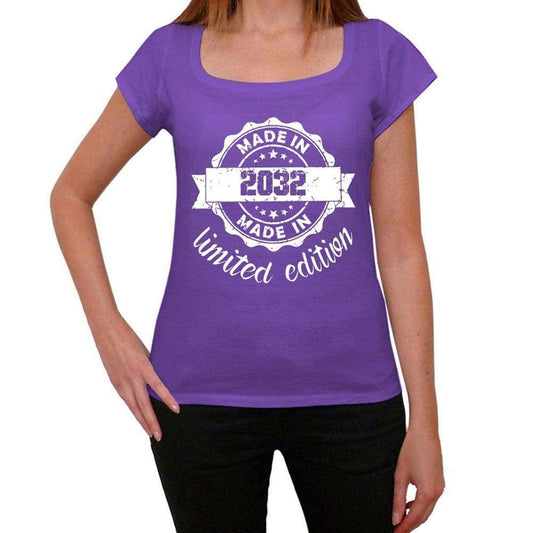 Made In 2032 Limited Edition Womens T-Shirt Purple Birthday Gift 00428 - Purple / Xs - Casual