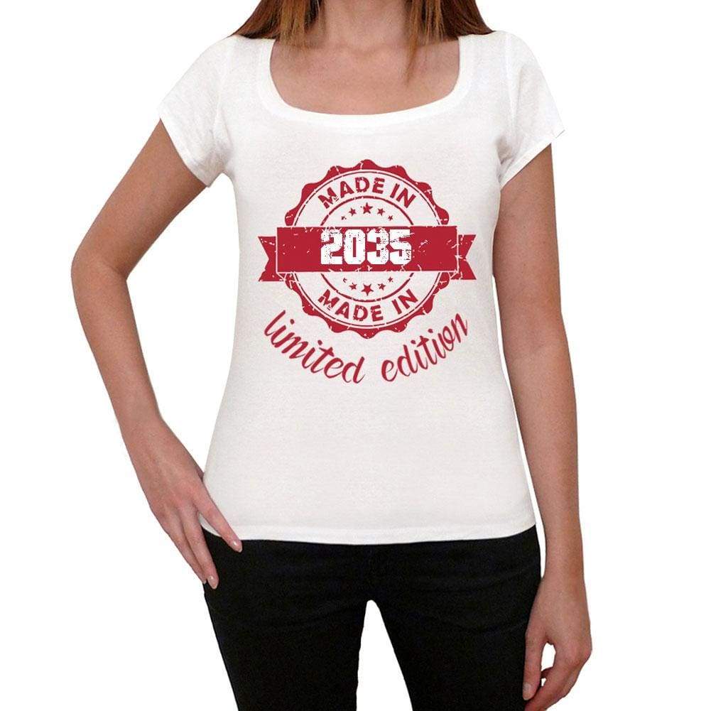Made In 2035 Limited Edition Womens T-Shirt White Birthday Gift 00425 - White / Xs - Casual