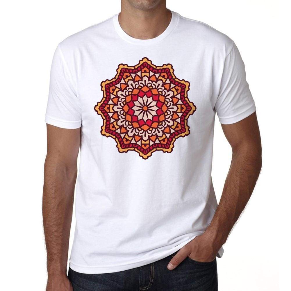 Mandala 12 H Mens White Tee 100% Cotton 00175