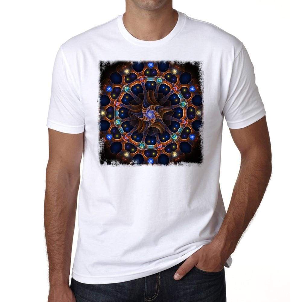 Mandala 27 H Mens White Tee 100% Cotton 00175