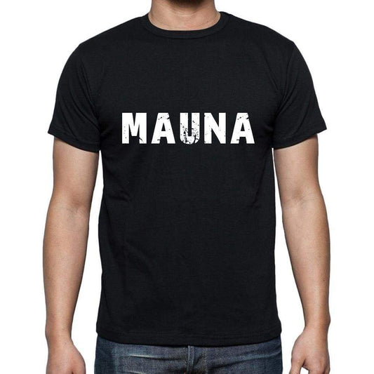 Mauna Mens Short Sleeve Round Neck T-Shirt 5 Letters Black Word 00006 - Casual