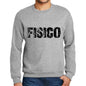 Mens Printed Graphic Sweatshirt Popular Words Fisico Grey Marl - Grey Marl / Small / Cotton - Sweatshirts