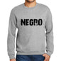Mens Printed Graphic Sweatshirt Popular Words Negro Grey Marl - Grey Marl / Small / Cotton - Sweatshirts