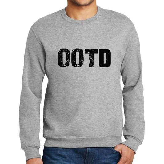 Mens Printed Graphic Sweatshirt Popular Words Ootd Grey Marl - Grey Marl / Small / Cotton - Sweatshirts