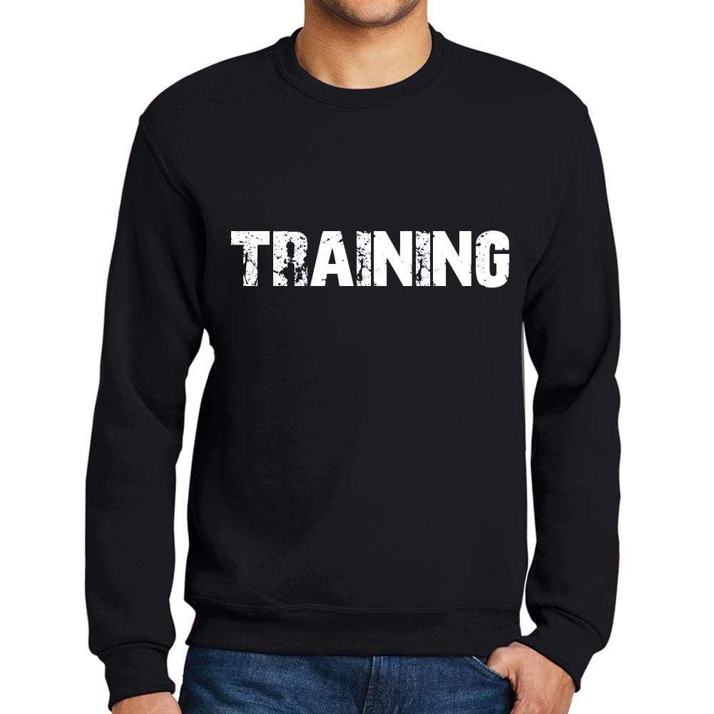 Men’s <span>Printed</span> <span>Graphic</span> Sweatshirt Popular Words TRAINING Deep Black - ULTRABASIC