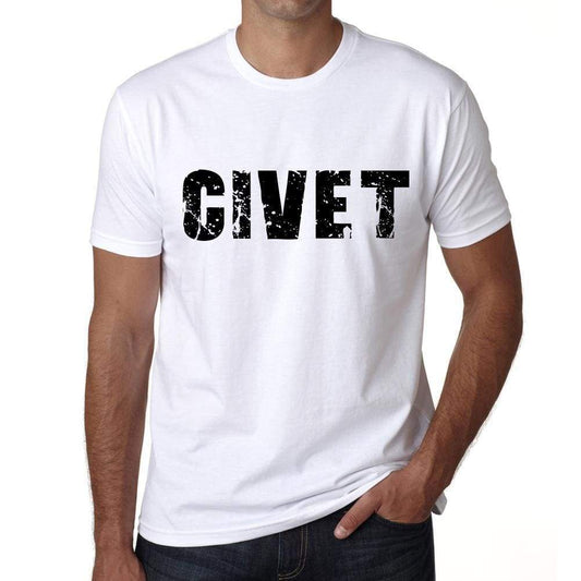 Mens Tee Shirt Vintage T Shirt Civet X-Small White 00561 - White / Xs - Casual