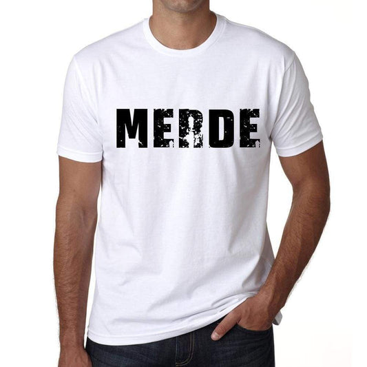 Mens Tee Shirt Vintage T Shirt Merde X-Small White - White / Xs - Casual