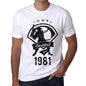 Mens Vintage Tee Shirt Graphic T Shirt Baseball Since 1981 White - White / Xs / Cotton - T-Shirt