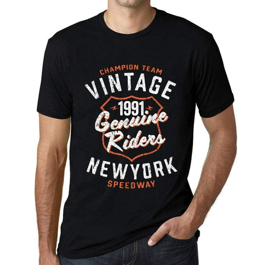 Mens Vintage Tee Shirt Graphic T Shirt Genuine Riders 1991 Deep Black - Deep Black / Xs / Cotton - T-Shirt