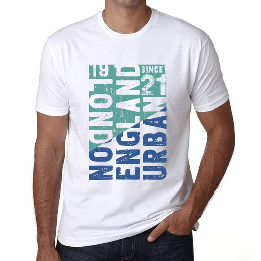 Mens Vintage Tee Shirt Graphic T Shirt London Since 21 White - White / Xs / Cotton - T-Shirt