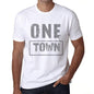 Mens Vintage Tee Shirt Graphic T Shirt One Town White - White / Xs / Cotton - T-Shirt