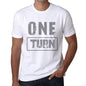 Mens Vintage Tee Shirt Graphic T Shirt One Turn White - White / Xs / Cotton - T-Shirt