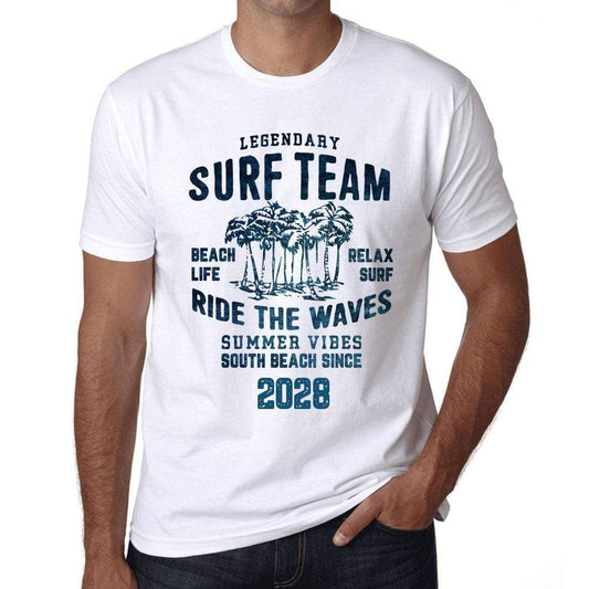 Mens Vintage Tee Shirt Graphic T Shirt Surf Team 2028 White - White / Xs / Cotton - T-Shirt
