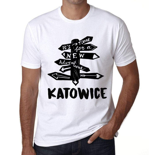 Mens Vintage Tee Shirt Graphic T Shirt Time For New Advantures Katowice White - White / Xs / Cotton - T-Shirt