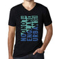 Mens Vintage Tee Shirt Graphic T Shirt V Neck London Since 85 Deep Black - Black / S / Cotton - T-Shirt