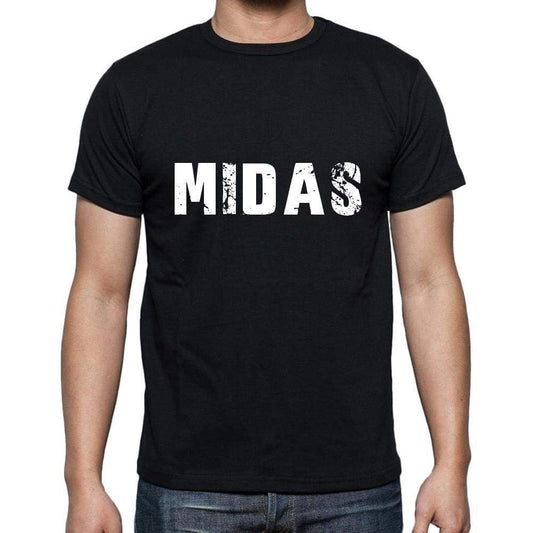 Midas Mens Short Sleeve Round Neck T-Shirt 5 Letters Black Word 00006 - Casual