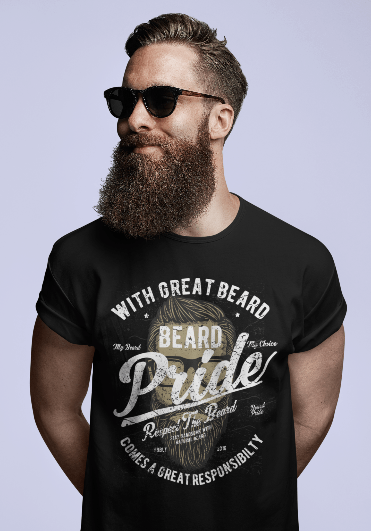 ULTRABASIC Men's T-Shirt With Gread Beard Comes a Great Responsibility - Funny Pride Shirt for Men