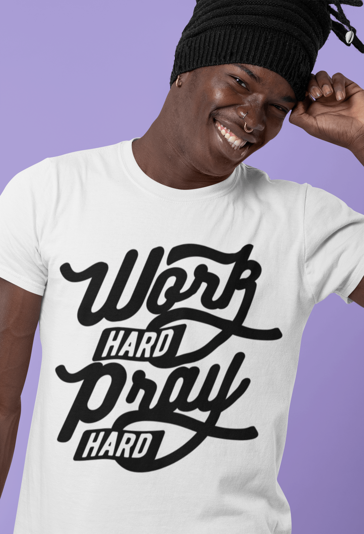 Men's T-Shirt Work Hard Pray Hard Shirt Inspirational Shirt Vintage Apparel