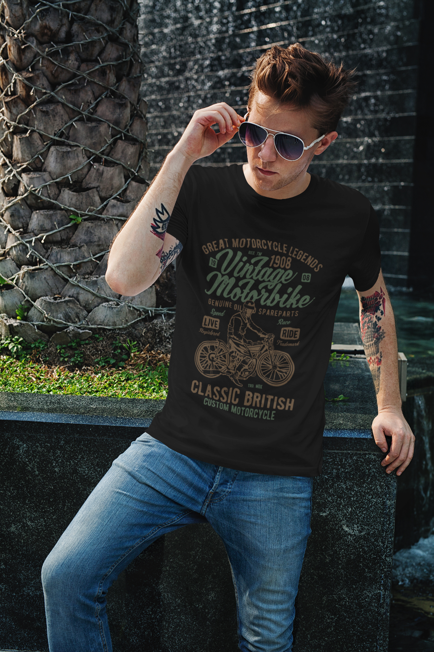 ULTRABASIC Men's T-Shirt Vintage Motorbike - Classic British Motorcycle Tee Shirt