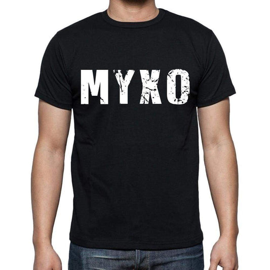 Myxo Mens Short Sleeve Round Neck T-Shirt 4 Letters Black - Casual