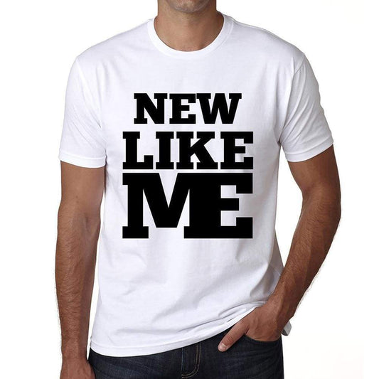 New Like Me White Mens Short Sleeve Round Neck T-Shirt 00051 - White / S - Casual