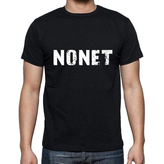Nonet Mens Short Sleeve Round Neck T-Shirt 5 Letters Black Word 00006 - Casual