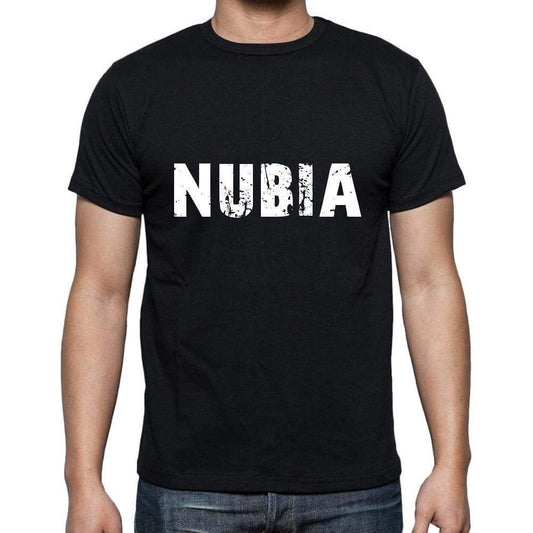 Nubia Mens Short Sleeve Round Neck T-Shirt 5 Letters Black Word 00006 - Casual