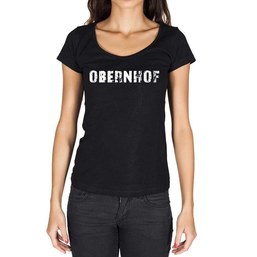 Obernhof German Cities Black Womens Short Sleeve Round Neck T-Shirt 00002 - Casual