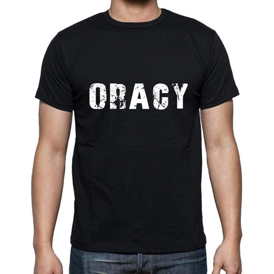 Oracy Mens Short Sleeve Round Neck T-Shirt 5 Letters Black Word 00006 - Casual