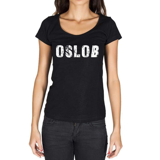 Osloß German Cities Black Womens Short Sleeve Round Neck T-Shirt 00002 - Casual