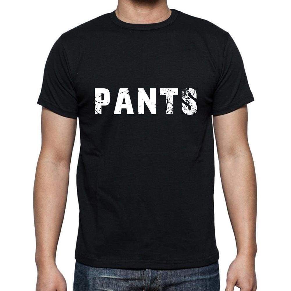 Pants Mens Short Sleeve Round Neck T-Shirt 5 Letters Black Word 00006 - Casual