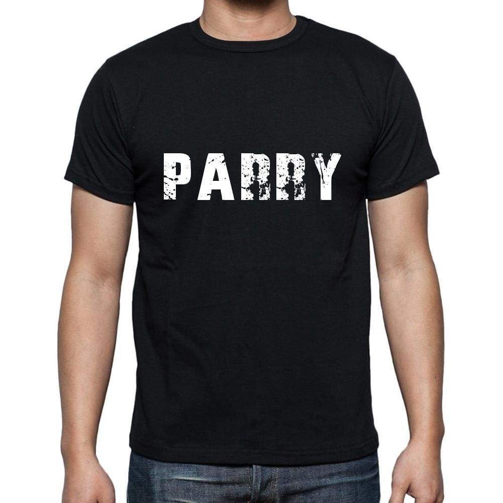 Parry Mens Short Sleeve Round Neck T-Shirt 5 Letters Black Word 00006 - Casual