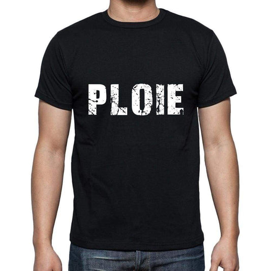 Ploie Mens Short Sleeve Round Neck T-Shirt 5 Letters Black Word 00006 - Casual