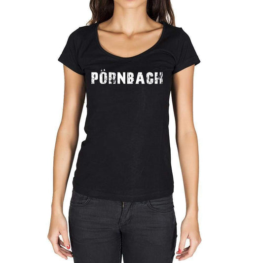 Pörnbach German Cities Black Womens Short Sleeve Round Neck T-Shirt 00002 - Casual