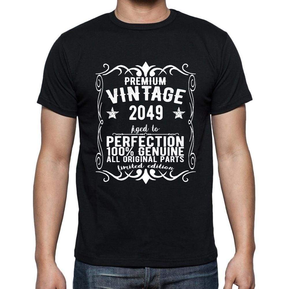 Premium Vintage Year 2049 Black Mens Short Sleeve Round Neck T-Shirt Gift T-Shirt 00347 - Black / S - Casual