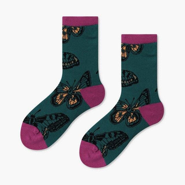 Women Socks Winter Cartoon Creativity Leopard Cat Animal Socks Harajuku Crazy Cotton Funny Casual Happy Socks Men Novelty Sox