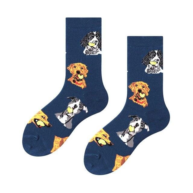 Women Socks Winter Cartoon Creativity Leopard Cat Animal Socks Harajuku Crazy Cotton Funny Casual Happy Socks Men Novelty Sox