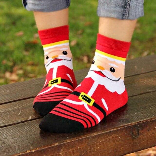 2018 New Design Christmas Santa Claus Socks Women Cotton Short Elk Winter Socks Cartoon Deer Snow Man Cute Socks New Year Gift