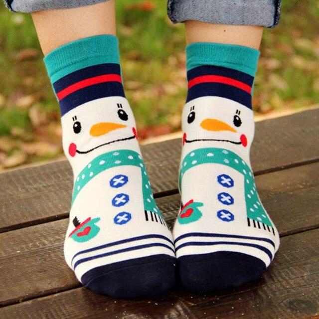 2018 New Design Christmas Santa Claus Socks Women Cotton Short Elk Winter Socks Cartoon Deer Snow Man Cute Socks New Year Gift