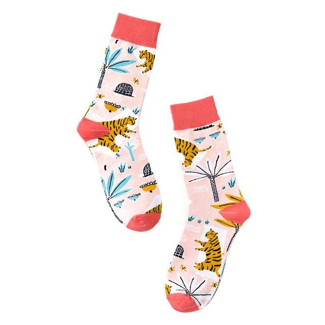 Chaussettes Hip-hop en coton pour femmes, automne, motif de dessin animé imprimé, Tube central, respirantes, personnalité, chaussettes de rue, Slim pour adultes