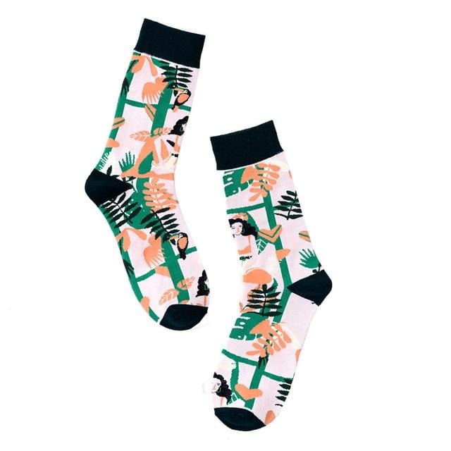 Chaussettes Hip-hop en coton pour femmes, automne, motif de dessin animé imprimé, Tube central, respirantes, personnalité, chaussettes de rue, Slim pour adultes