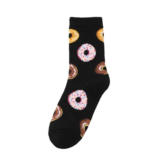 Neuheit Frauen Socken Lustige Süße Cartoon Früchte Banane Avocado Zitrone Ei Donuts Essen Glücklich Japanische Harajuku Skateboard Socken